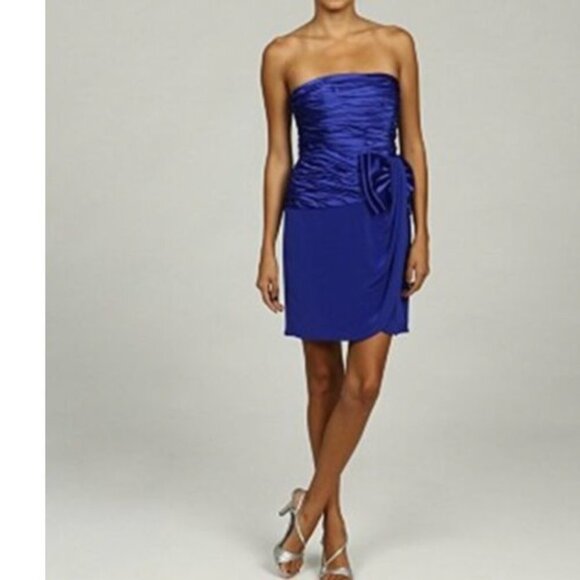 VICKY TIEL BLUE RUNWAY COUTURE DRESS XS